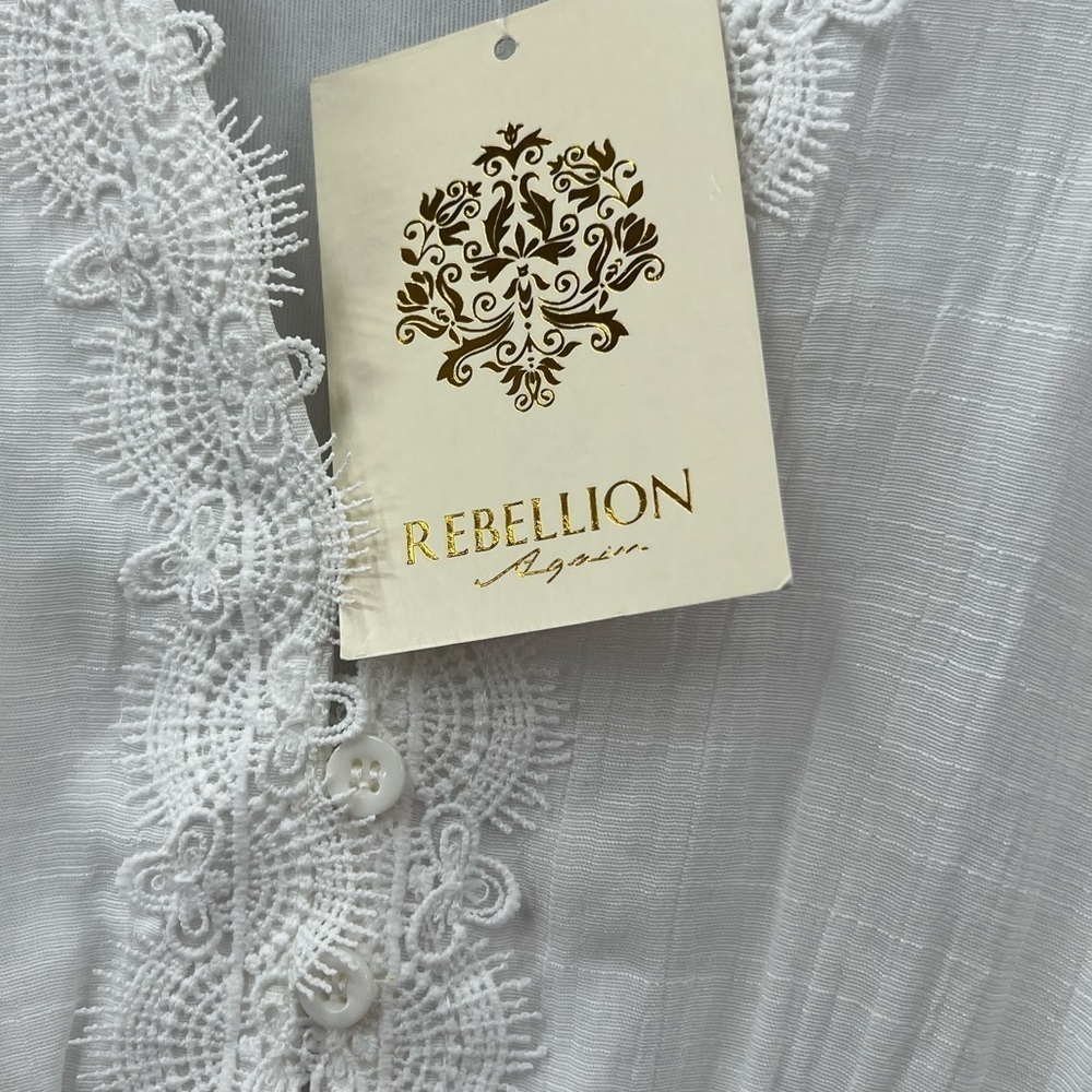 White Lace Detail Mini Dress - Picture 5 of 8